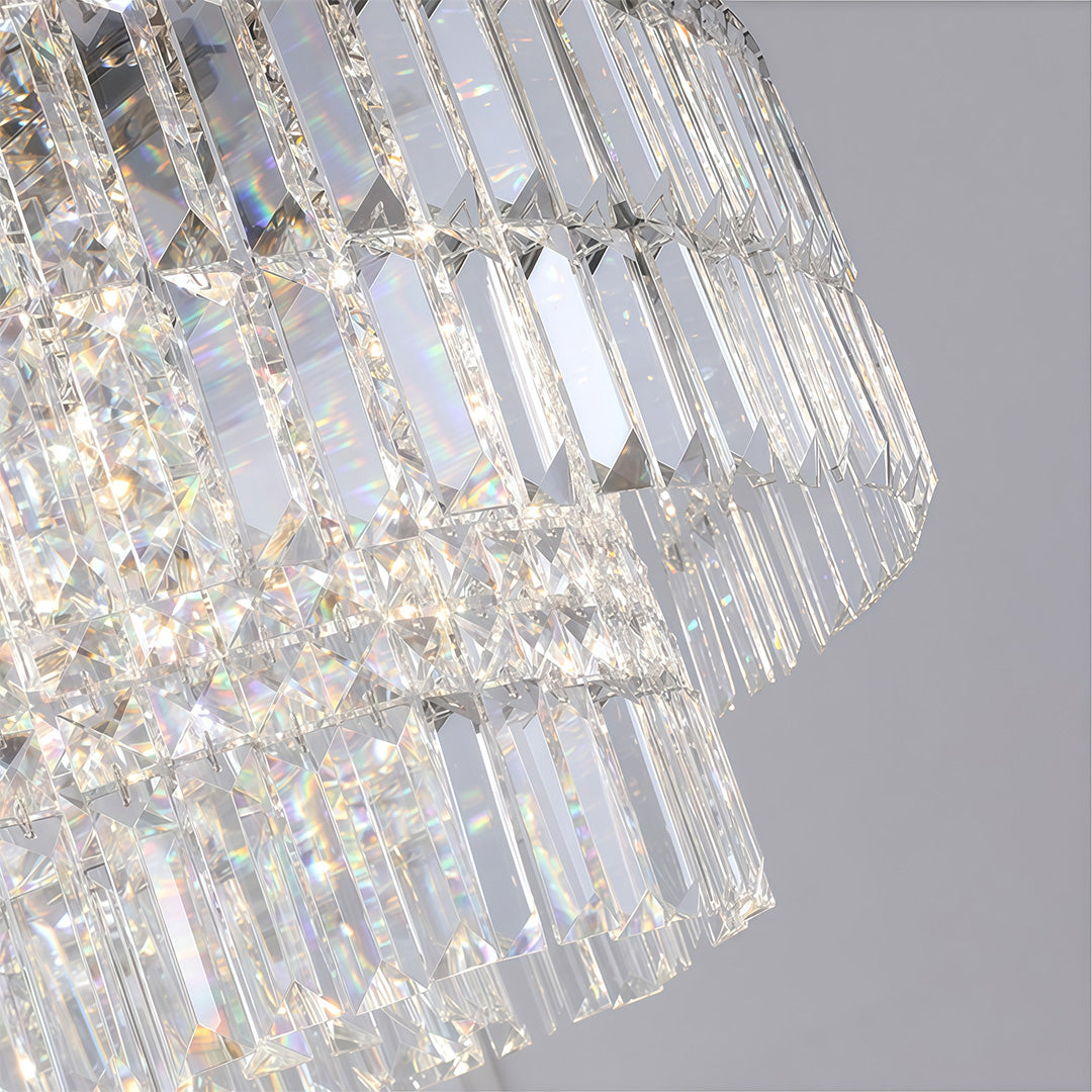 Minimalist Round Crystal Adjustable Chandelier Ceiling Light