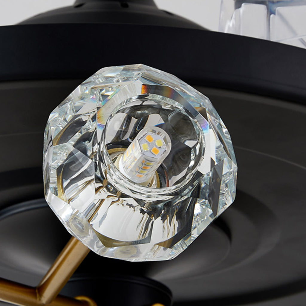 Nordic Crystal Invisible Ceiling Fan with Multiple Lights