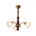 Vintage Glass Chandelier with Flower Shades Ceiling Light