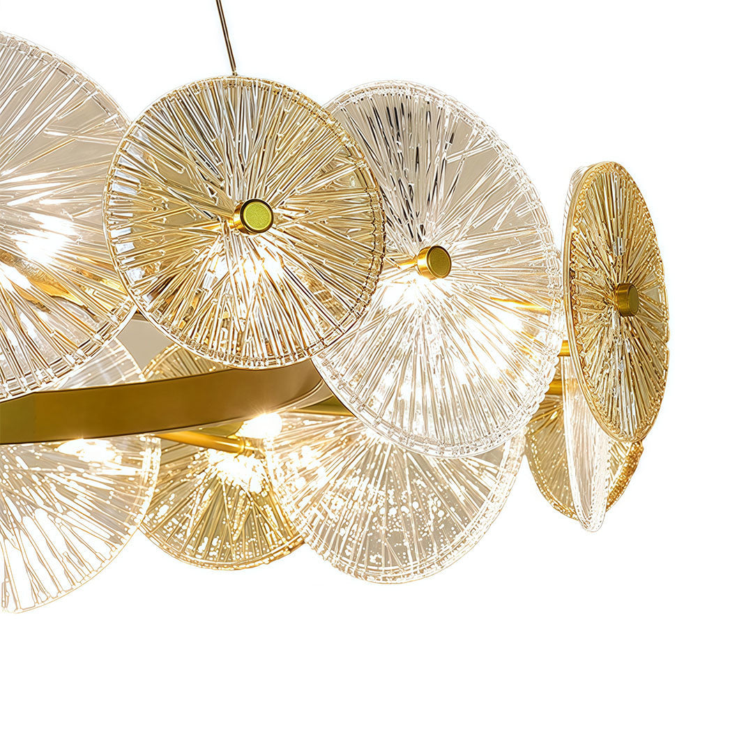 Large Silver Iron Frame Chandelier - Clear Glass Ceiling Light