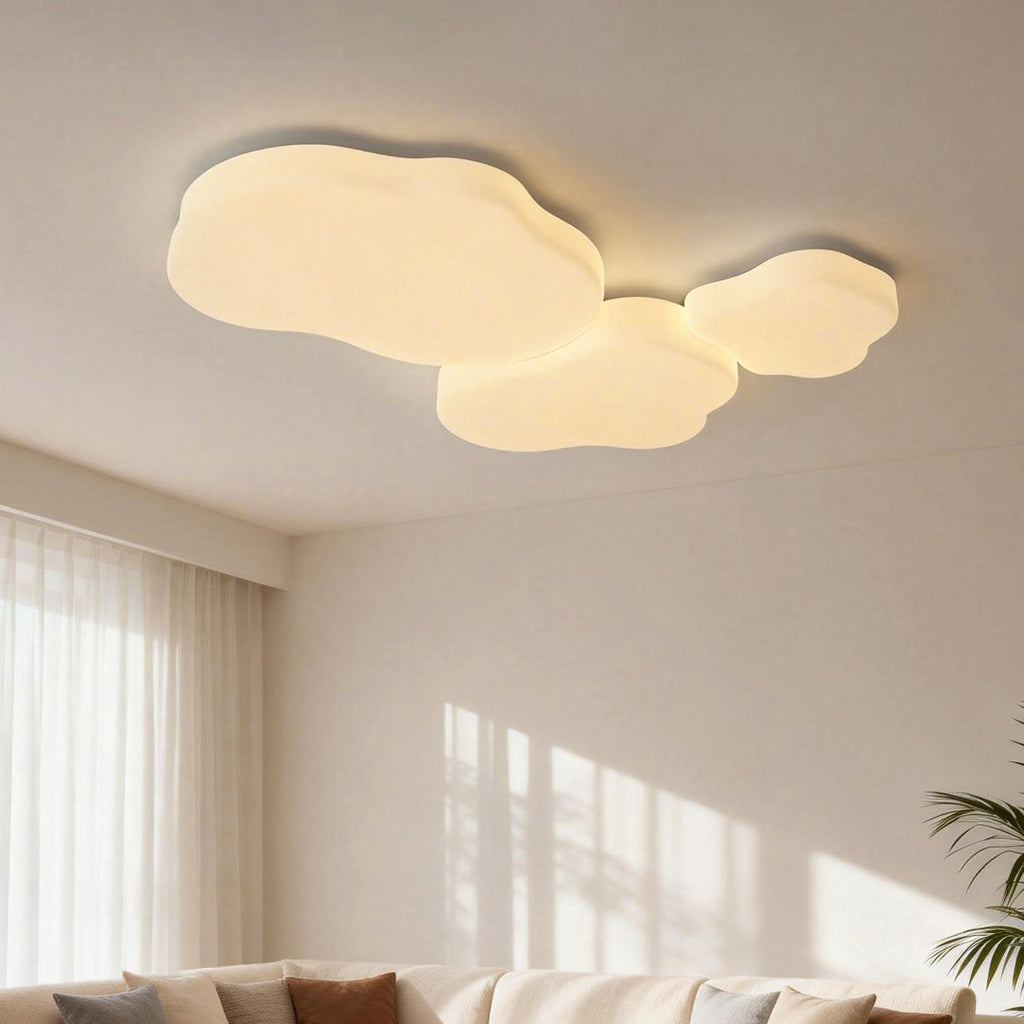 Modern Cloud-Shaped Ceiling Light - White Iron Fixture for Contemporary Spaces