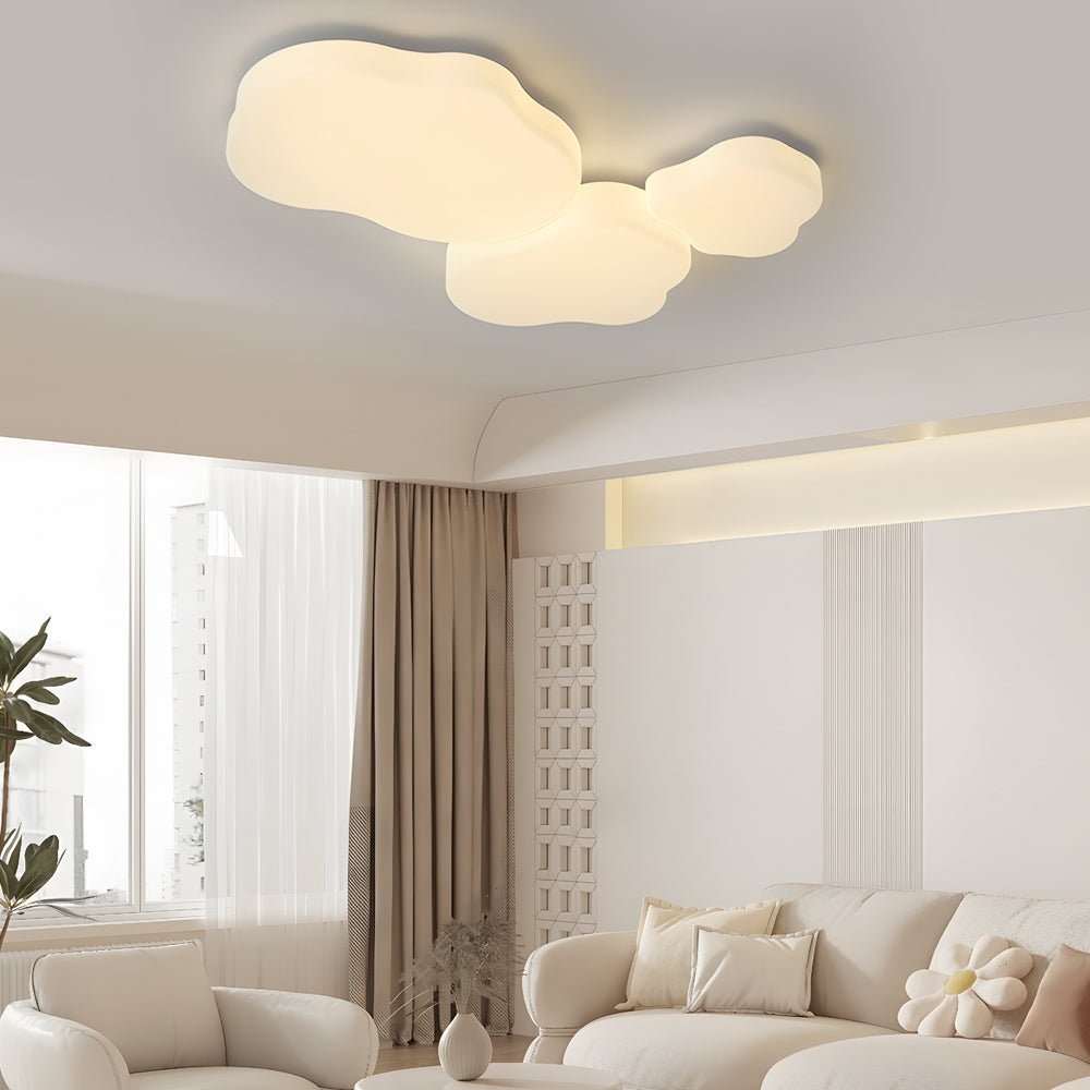 Modern Cloud-Shaped Ceiling Light - White Iron Fixture for Contemporary Spaces