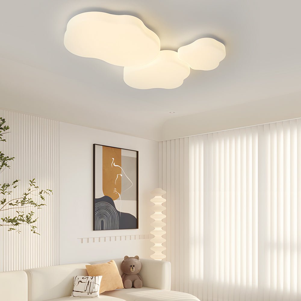 Modern Cloud-Shaped Ceiling Light - White Iron Fixture for Contemporary Spaces