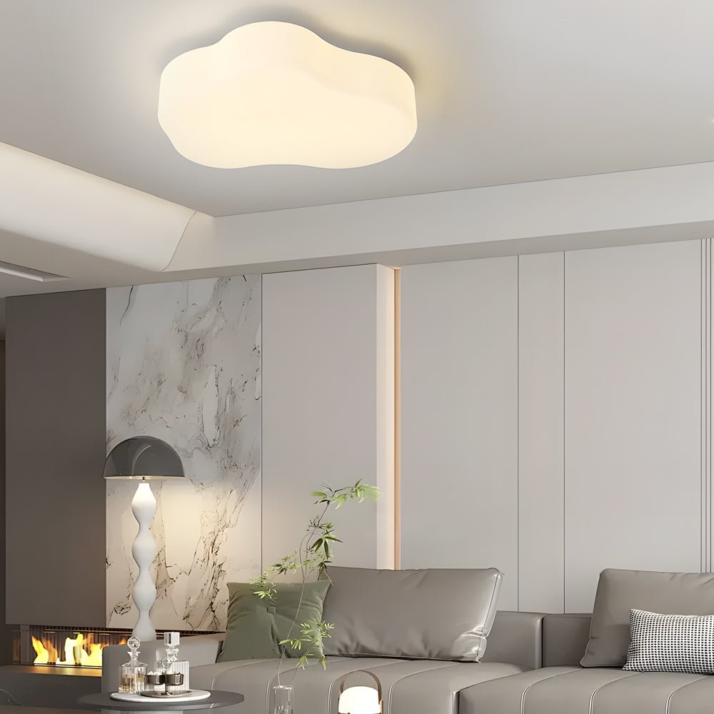Modern Cloud-Shaped Ceiling Light - White Iron Fixture for Contemporary Spaces