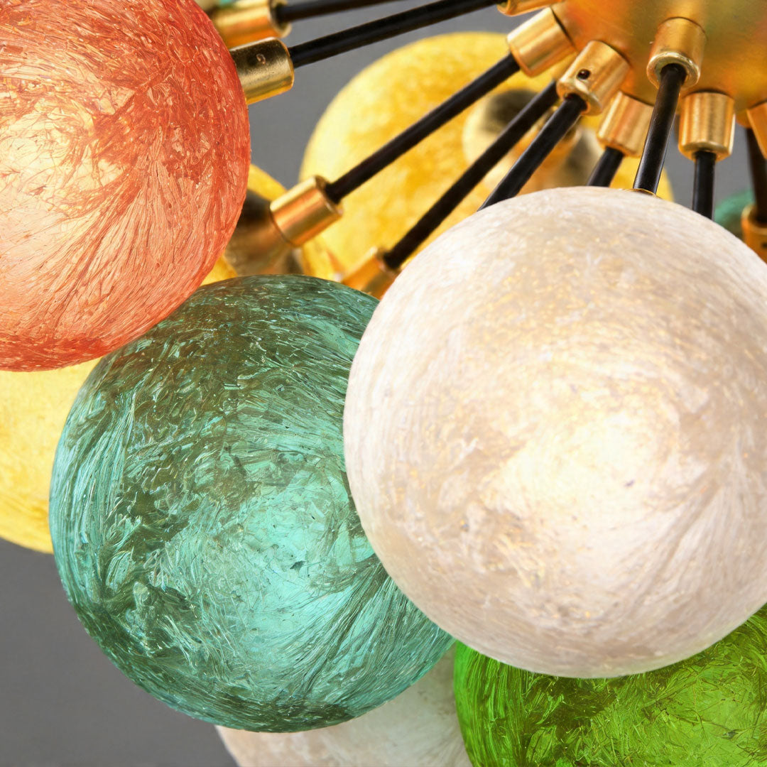 Stained Glass LED Flush Mount Ceiling Light - Modern Creative Design