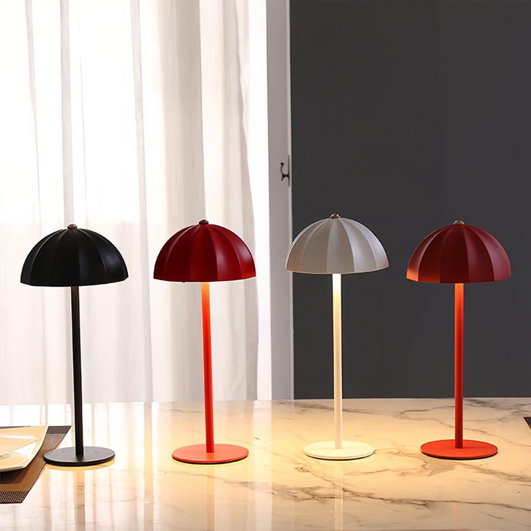 Minimalist Mushroom Cordless Metal Table Lamp - Rechargeable Iron Light