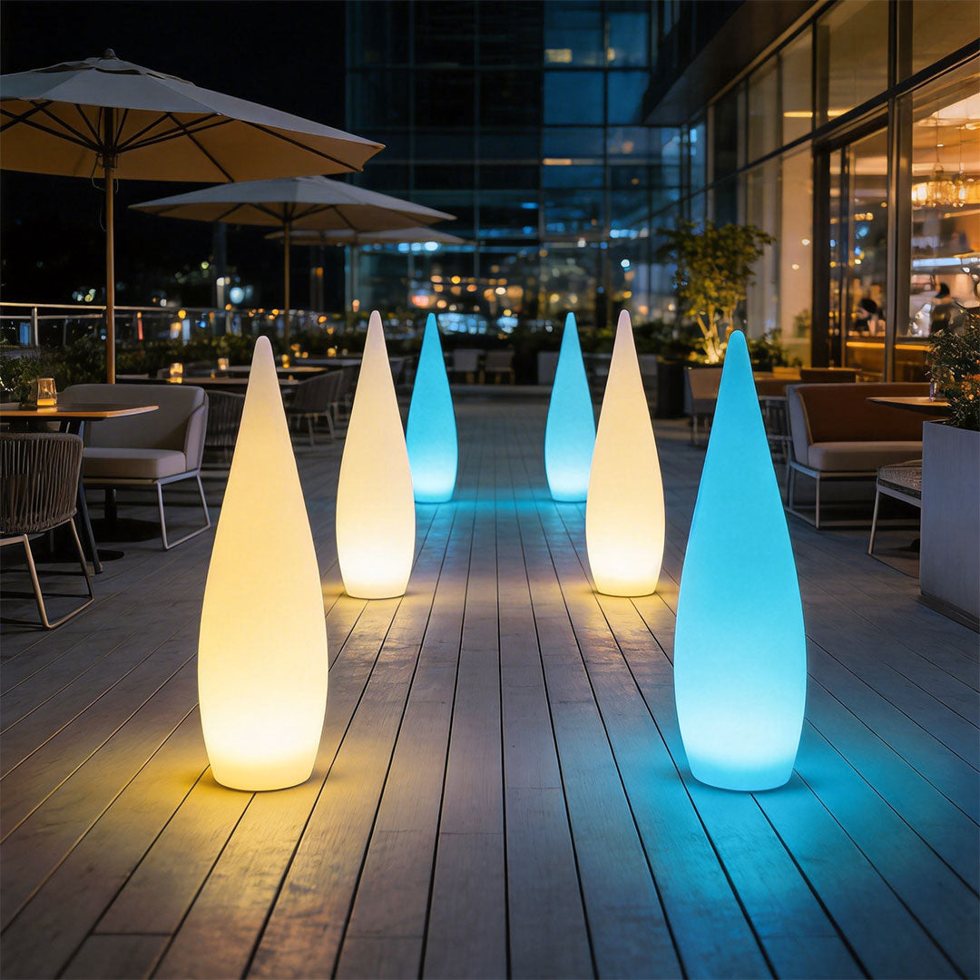Modern Teardrop LED Outdoor Floor Lamp | Stylish Landscape Lighting