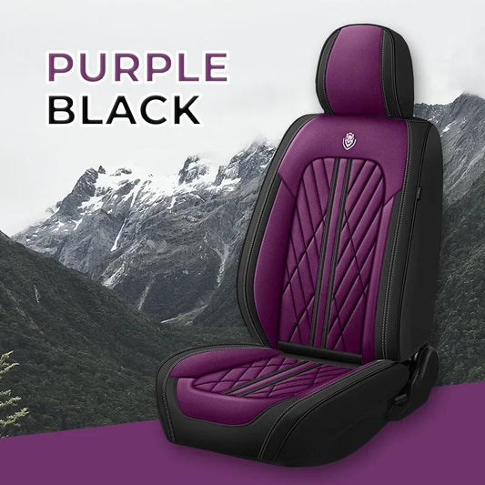 2 pack-Purple & Black Car Seat Covers Adaptive Fit- Stylish Durable Fabric, Universal Fit