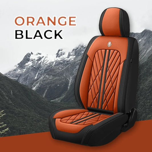 2 pack-Orange & Black Classic Car Seat Covers Adaptive Fit- Durable, Stylish Protection