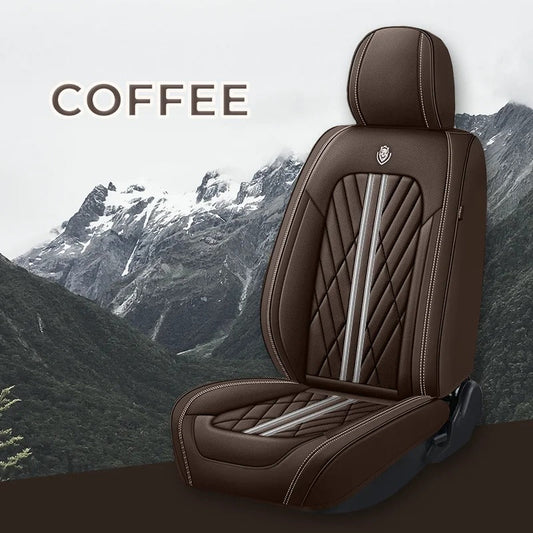 2 pack-Classic Coffee Car Seat Covers Adaptive Fit- Stylish, Durable, Waterproof Fabric