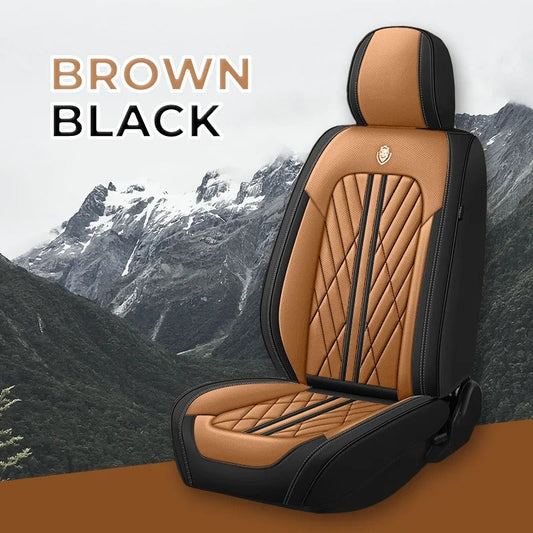 2 pack-Brown & Black Classic Car Seat Covers Adaptive Fit-Durable Fabric, Stylish Design