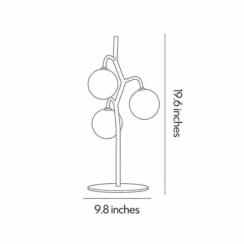 French Style Three-Head Colored Glass Table Lamp - Elegant Home Lighting