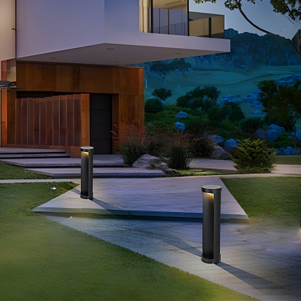 Modern LED Bollard Lights - Outdoor Cylindrical Lawn Lighting