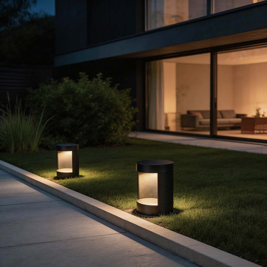 Modern LED Bollard Lights - Outdoor Cylindrical Lawn Lighting