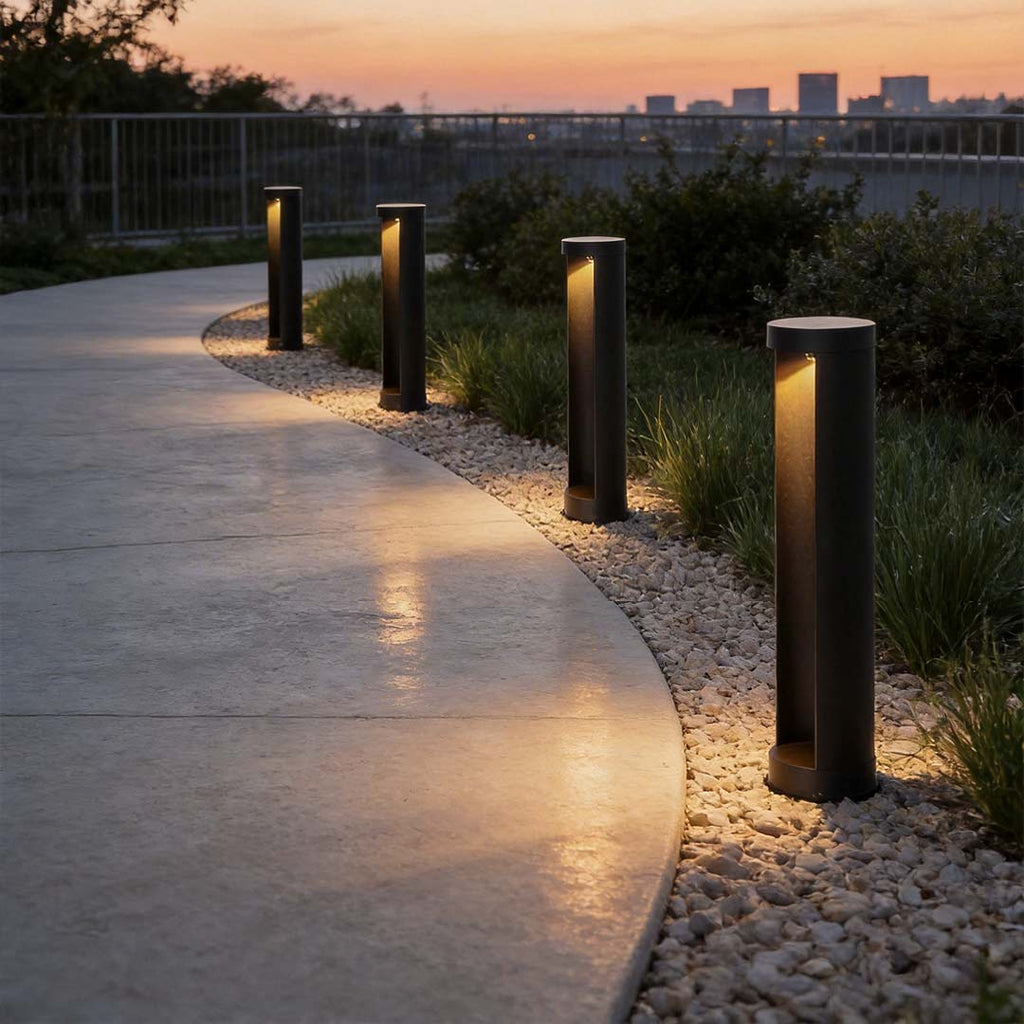 Modern LED Bollard Lights - Outdoor Cylindrical Lawn Lighting