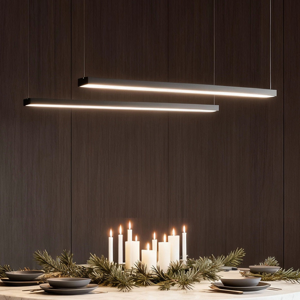 Modern Rectangular LED Linear Pendant Light - Commercial Lighting Solution