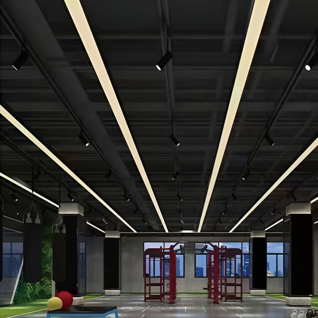 Modern Rectangular LED Linear Pendant Light - Commercial Lighting Solution