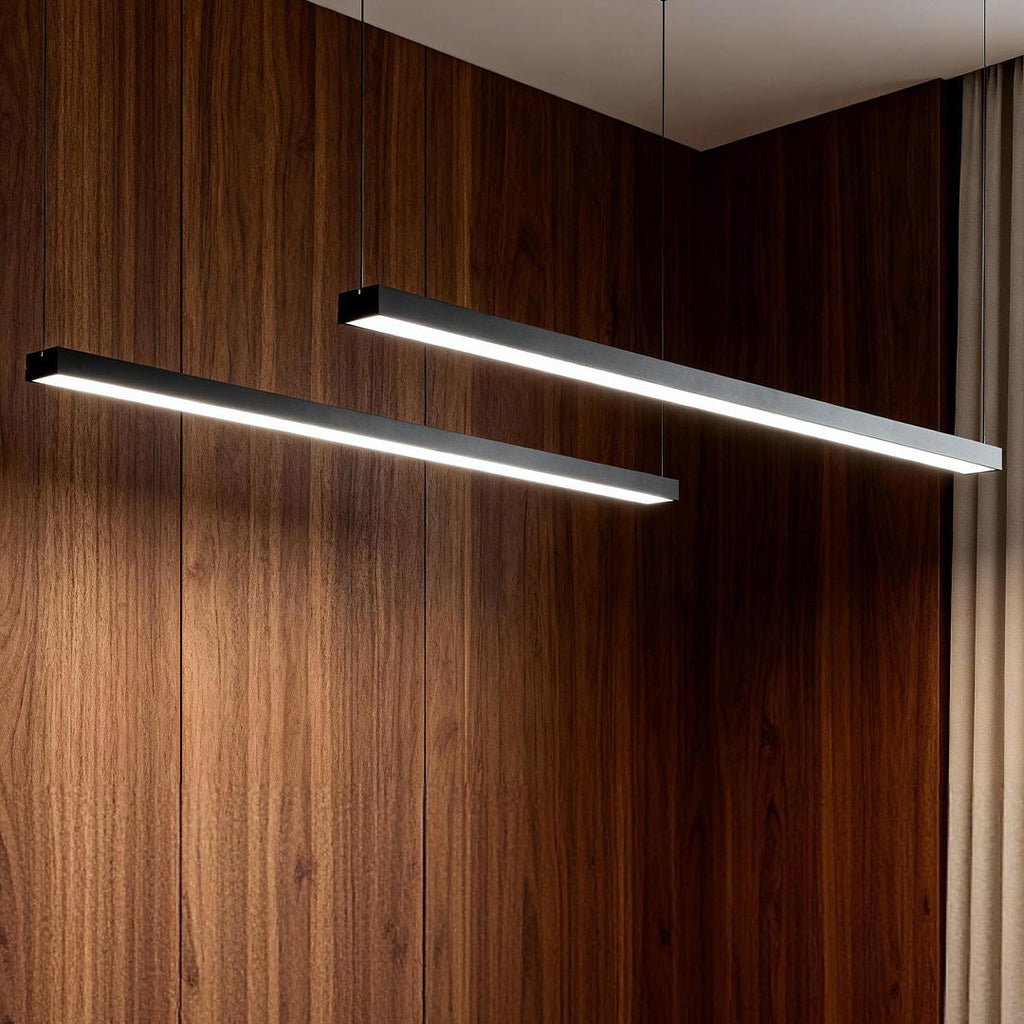 Modern Rectangular LED Linear Pendant Light - Commercial Lighting Solution