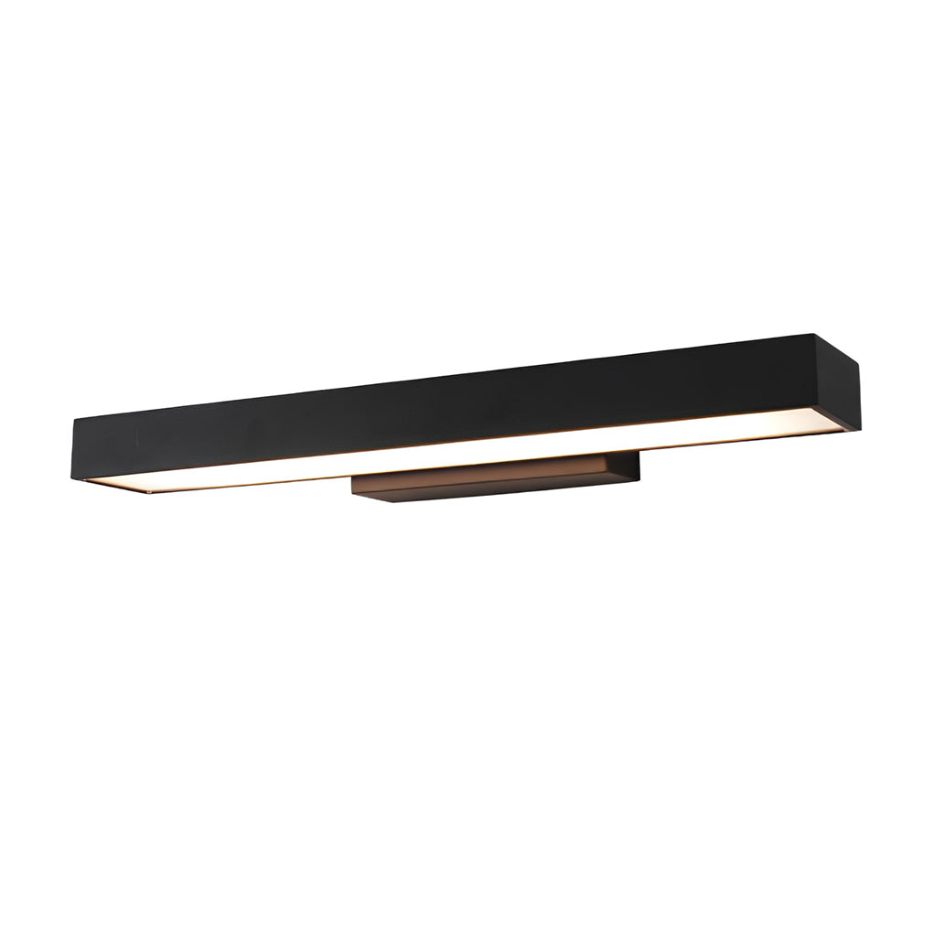 LED Outdoor Linear Wall Light - Black Rectangular Lamp
