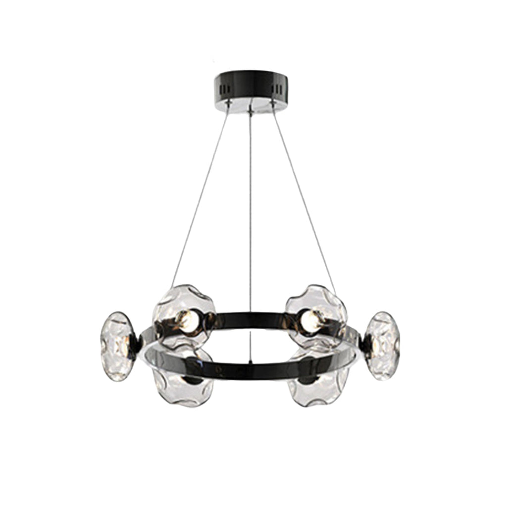 LED Dome Glass Ring Chandelier - Modern Nordic Ceiling Light