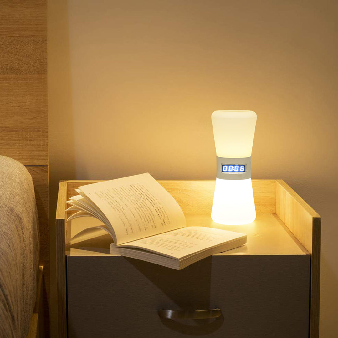 Compact Gravity Sensor Ambient Hourglass Lamp - Small White Table Lamp for Stylish Home Decor