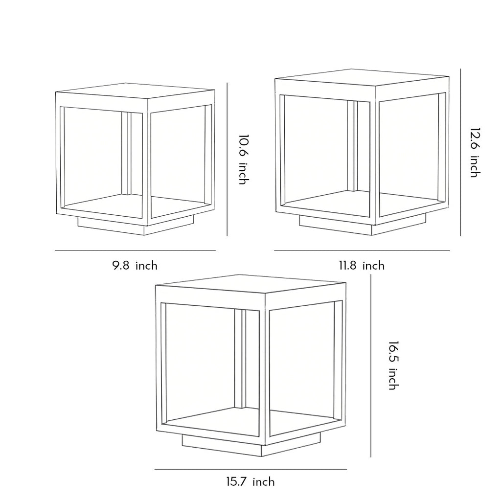 Concrete Pillar LED Light - Modern Open-Frame Square Design