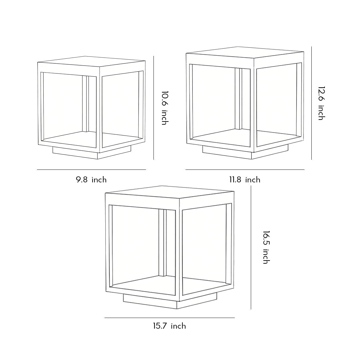 Concrete Pillar LED Light - Modern Open-Frame Square Design