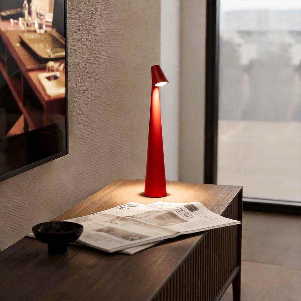 Cone Shaped Modern LED Dimmable Metal Table Lamp - Sleek Light Design
