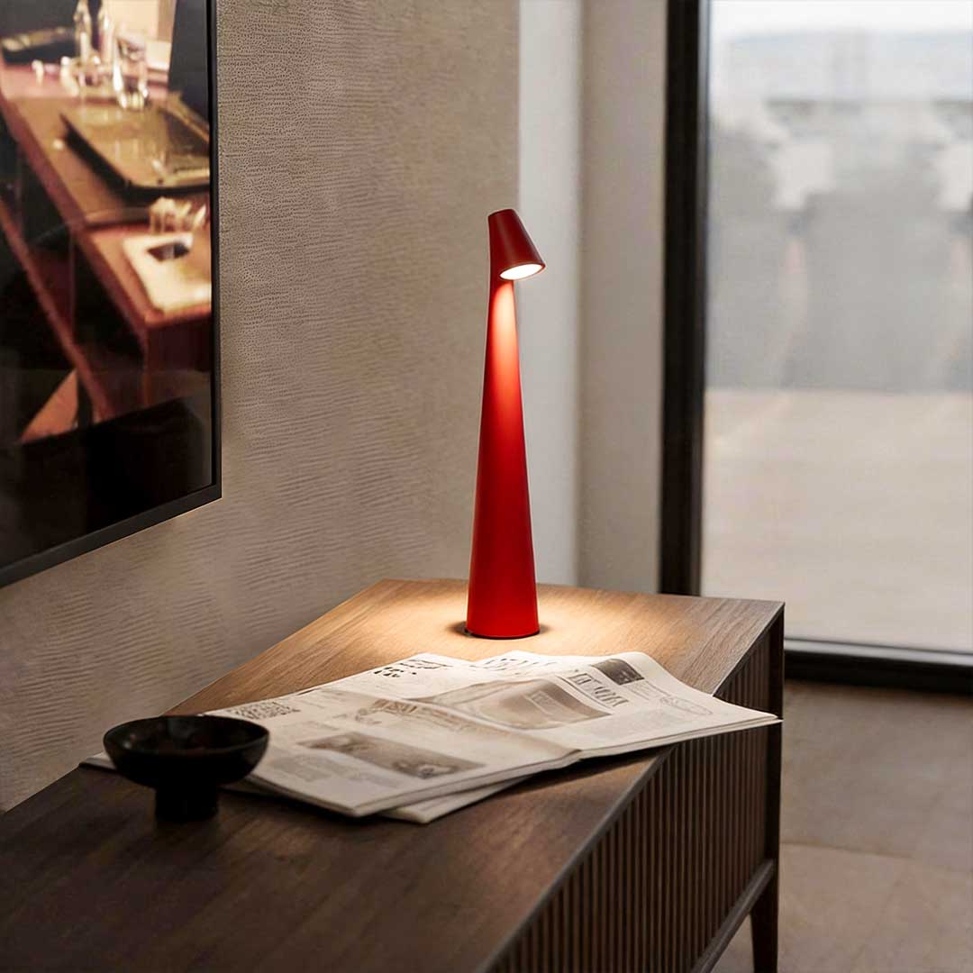 Cone Shaped Modern LED Dimmable Metal Table Lamp - Sleek Light Design