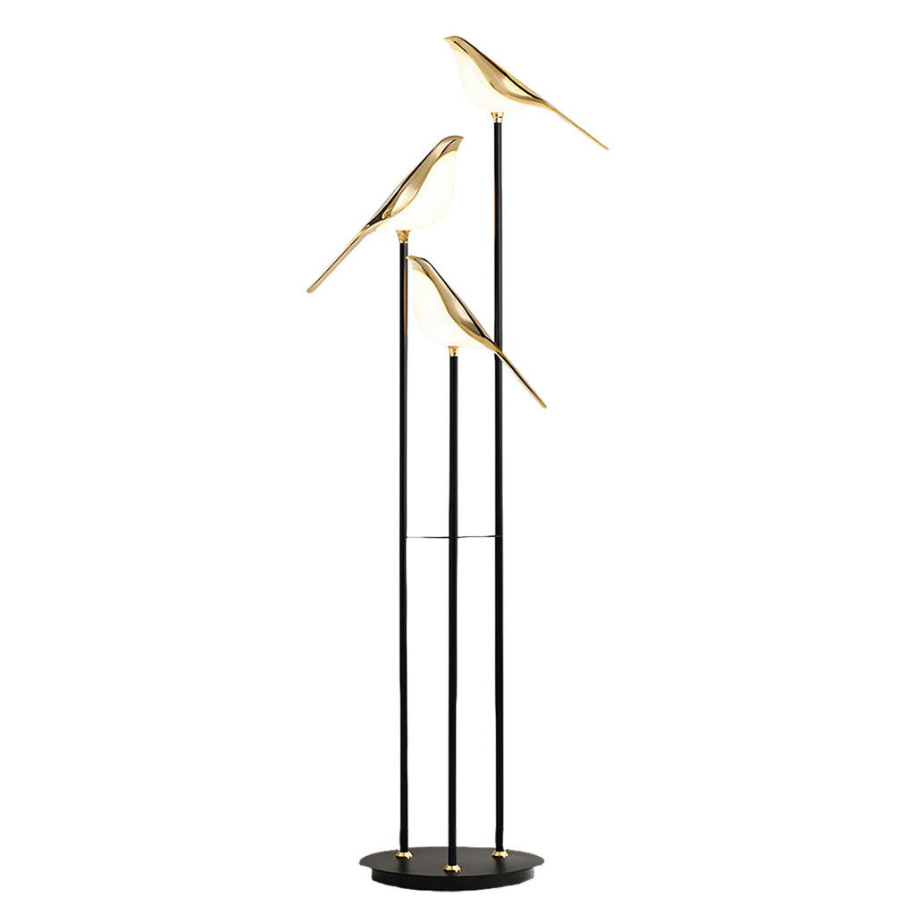 Bird Floor Lamp - 3-Head Contemporary Accent Lamp, Artistic Modern Lighting