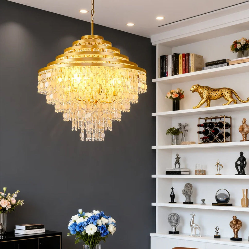 Hanging Shell Chandelier Artful Gyro Ceiling Light