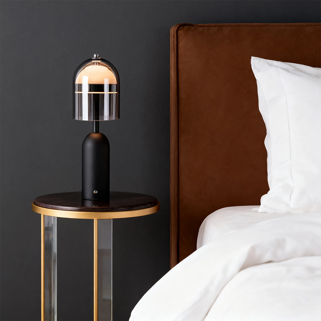 Italian Minimalist Glass Shade Table Lamp - Elegant Ambient Light for Home Decor