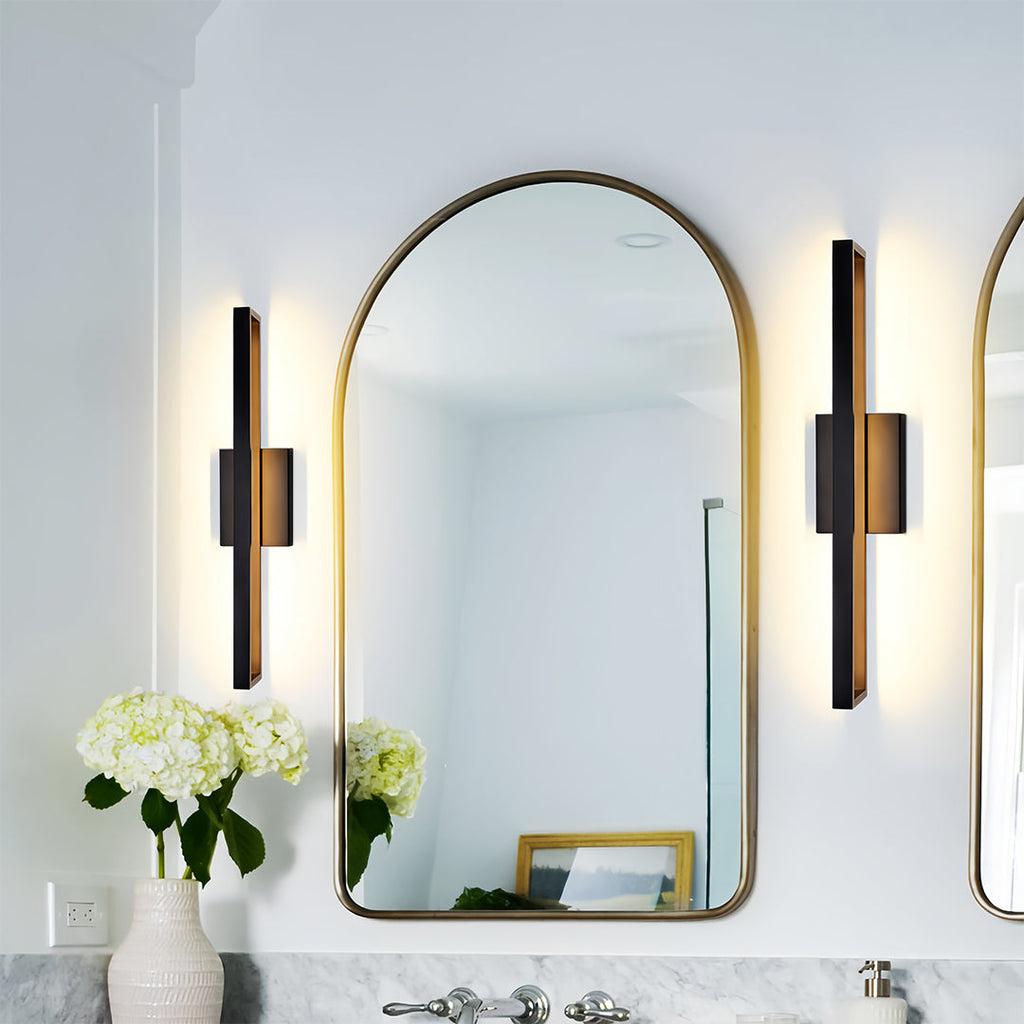 Black Vanity Bathroom Light Dimmable LED Modern Picture Wall Light Fixture Elegant Contemporary Sconce for Home Decor Lighting Adjustable Brightness for Makeup and Grooming Spaces Mounted Lighting for Bathroom and Dressing Rooms