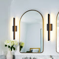 Black Vanity Bathroom Light Dimmable LED Modern Picture Wall Light Fixture Elegant Contemporary Sconce for Home Decor Lighting Adjustable Brightness for Makeup and Grooming Spaces Mounted Lighting for Bathroom and Dressing Rooms