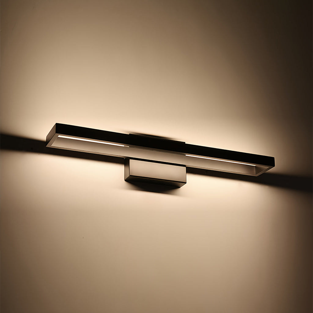 Black Vanity Bathroom Light Dimmable LED Modern Picture Wall Light Fixture Elegant Contemporary Sconce for Home Decor Lighting Adjustable Brightness for Makeup and Grooming Spaces Mounted Lighting for Bathroom and Dressing Rooms