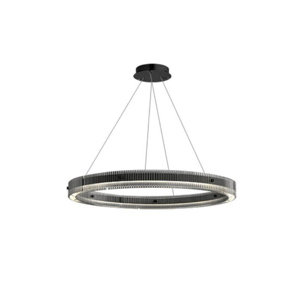 Black Round Glass Chandelier - Italian Minimalist Lighting