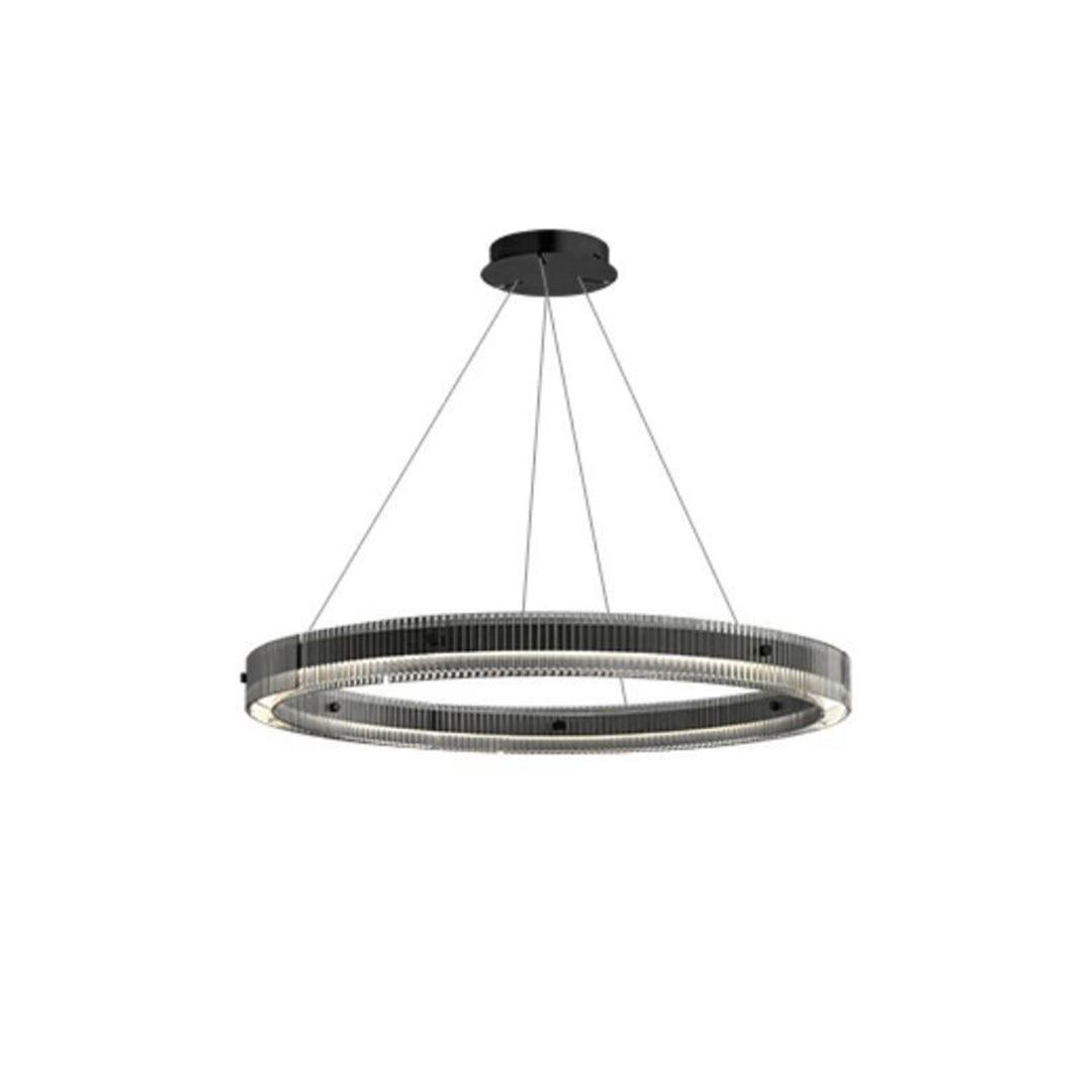 Black Round Glass Chandelier - Italian Minimalist Lighting