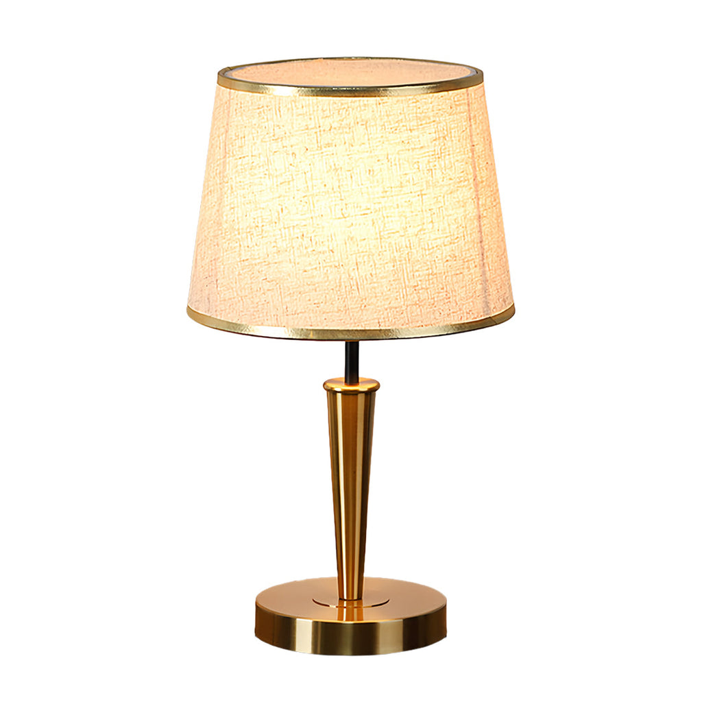 Elegant Brass Table Lamp with Fabric Shade - Nordic Design Decor