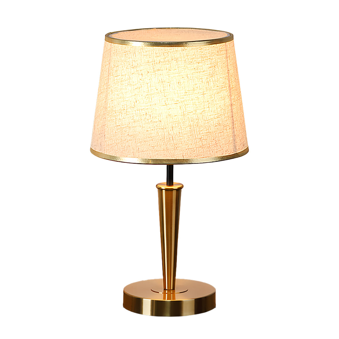 Elegant Brass Table Lamp with Fabric Shade - Nordic Design Decor