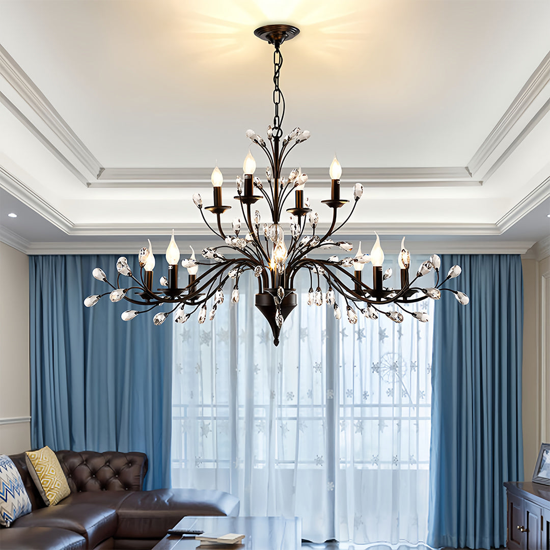 Contemporary Candle Chandelier LED Candelabra Ceiling Light