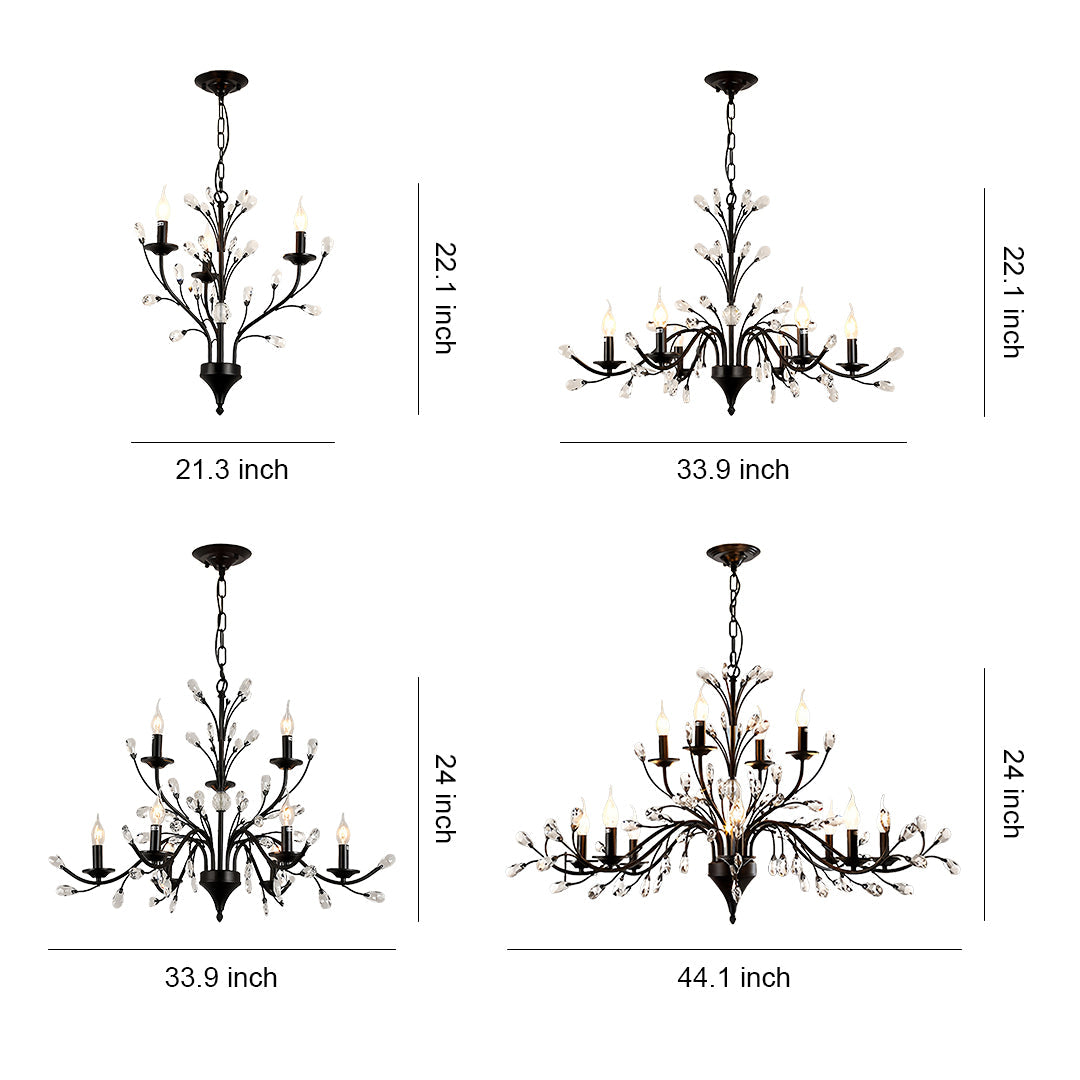 Contemporary Candle Chandelier LED Candelabra Ceiling Light