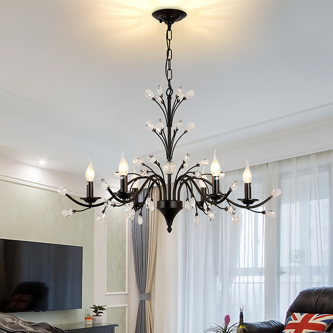 Contemporary Candle Chandelier LED Candelabra Ceiling Light