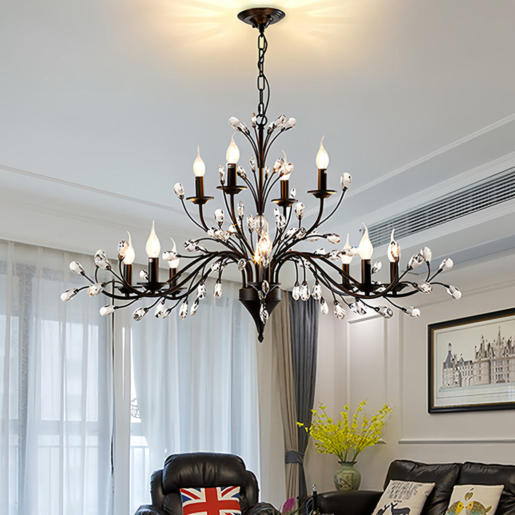 Contemporary Candle Chandelier LED Candelabra Ceiling Light