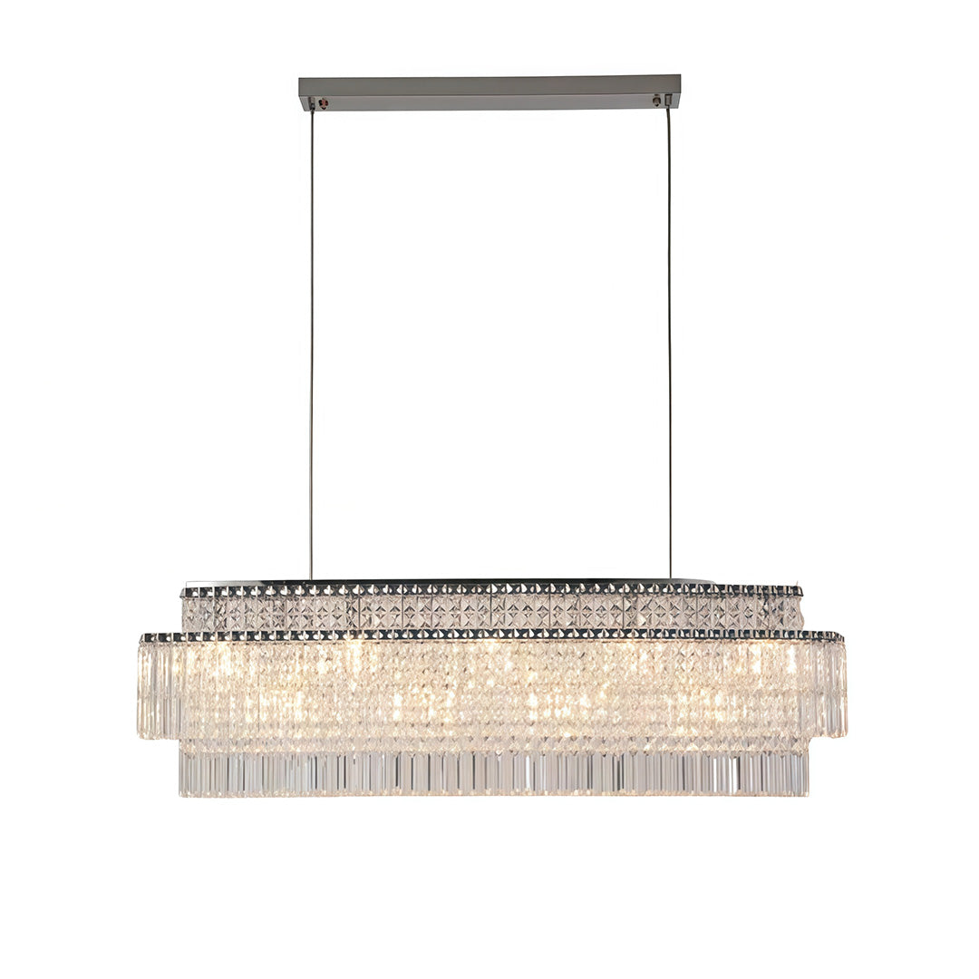 Minimalist Round Crystal Adjustable Chandelier Ceiling Light