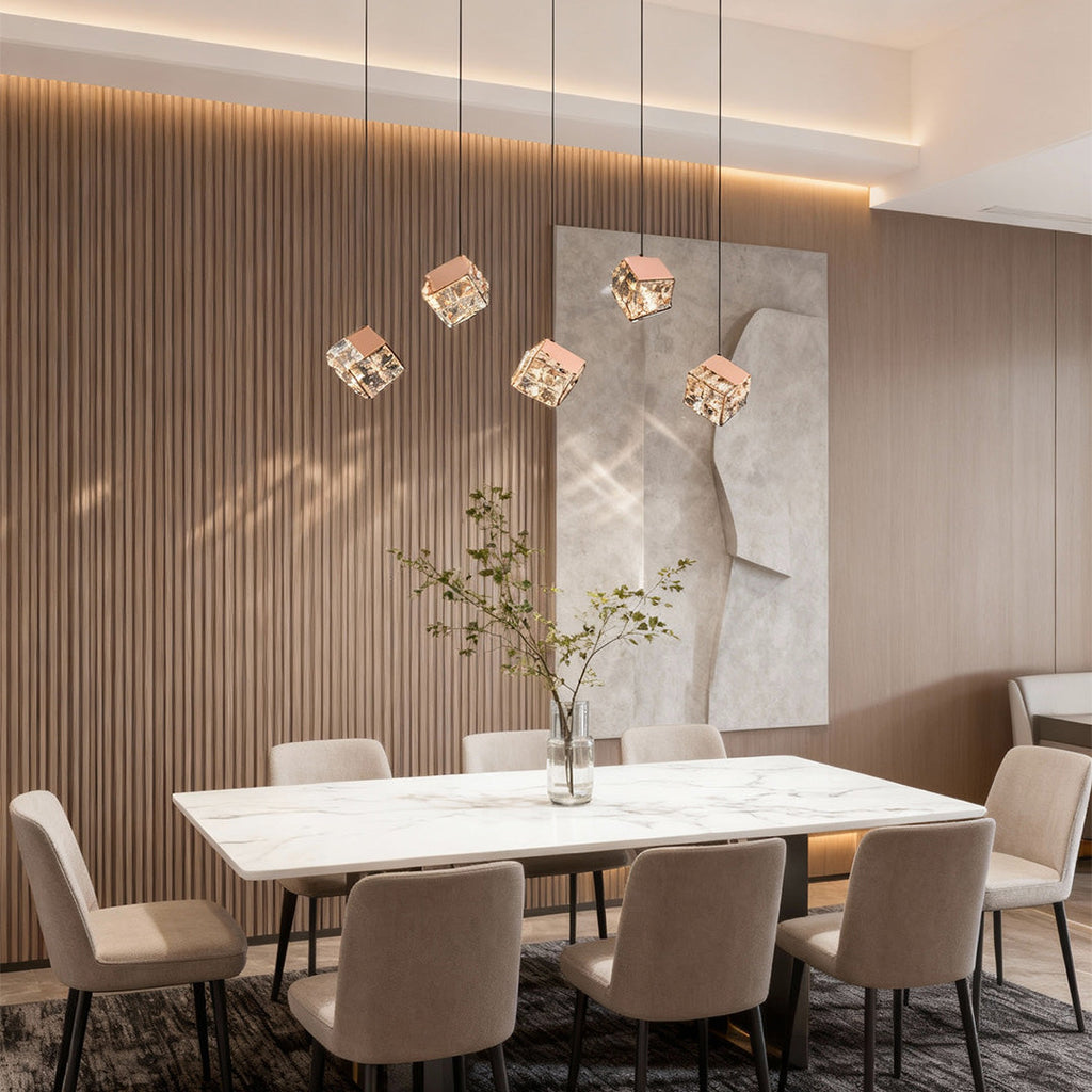 Luxury Crystal Chandelier Rubik's Cube Ceiling Light