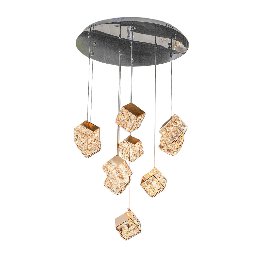 Luxury Crystal Chandelier Rubik's Cube Ceiling Light