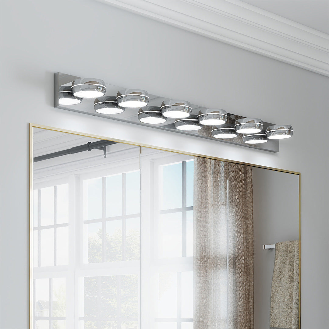 Chrome Bathroom Vanity Light Luxury Minimalist Aluminum Mirror Light Modern Fixtures LED Lighting for Home Decor Stylish Wall Sconce Bright Illumination Contemporary Design Adjustable Anti-Rust High-Quality Finish Energy-Efficient Bathroom Lighting Elegan