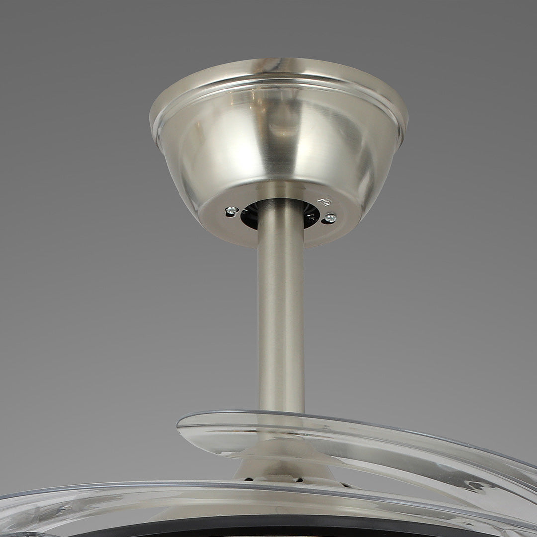 Luxury Nickel Crystal Ceiling Fan with Light - Remote Controlled Elegance