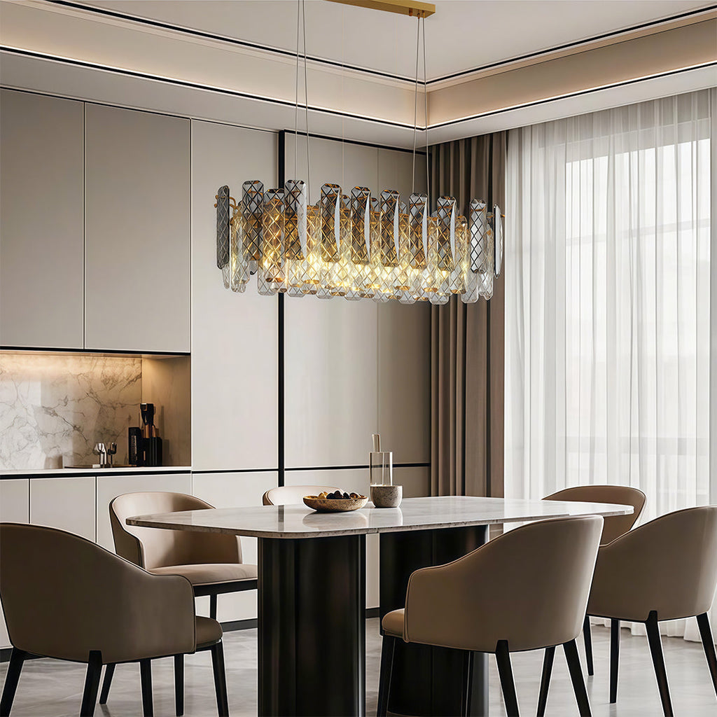 Contemporary Crystal Chandelier Eye-Protecting Ceiling Light
