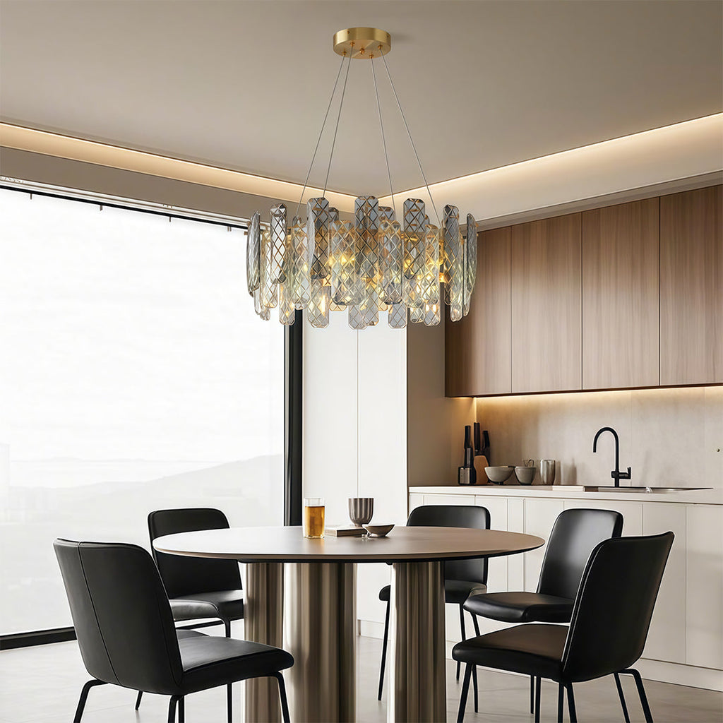 Contemporary Crystal Chandelier Eye-Protecting Ceiling Light